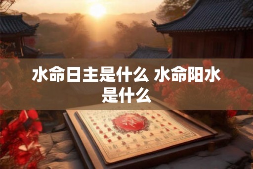 水命日主是什么 水命阳水是什么