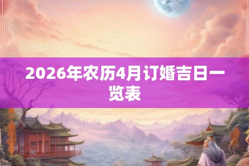2026年农历4月订婚吉日一览表