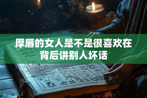 厚唇的女人是不是很喜欢在背后讲别人坏话 厚唇的女人是不是很喜欢在背后讲别人坏话