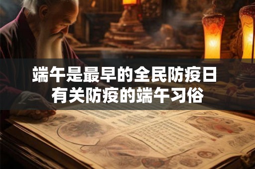 端午是最早的全民防疫日 有关防疫的端午习俗