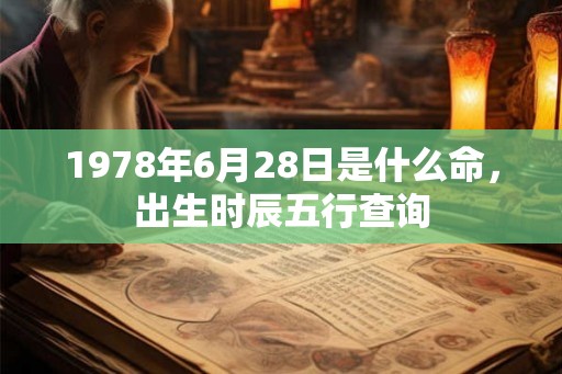 1978年6月28日是什么命，出生时辰五行查询