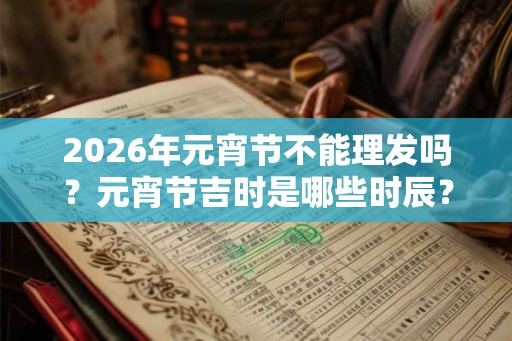 2026年元宵节不能理发吗？元宵节吉时是哪些时辰？