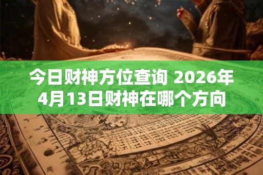 今日财神方位查询 2026年4月13日财神在哪个方向