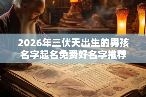 2026年三伏天出生的男孩名字起名免费好名字推荐