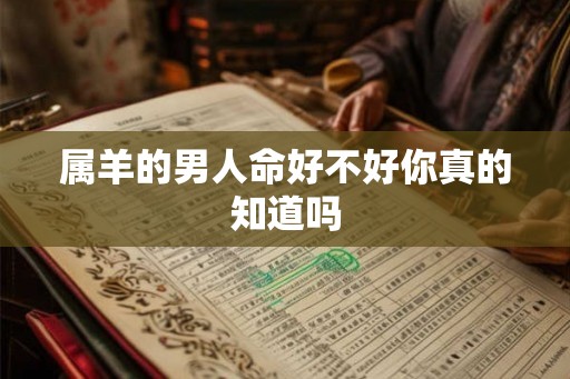 属羊的男人命好不好你真的知道吗