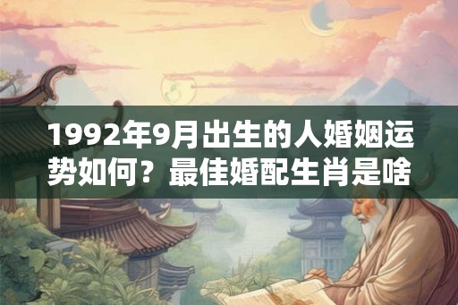 1992年9月出生的人婚姻运势如何？最佳婚配生肖是啥？