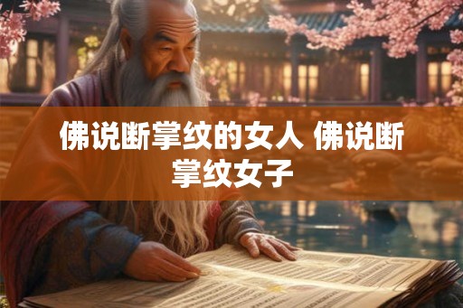 佛说断掌纹的女人 佛说断掌纹女子
