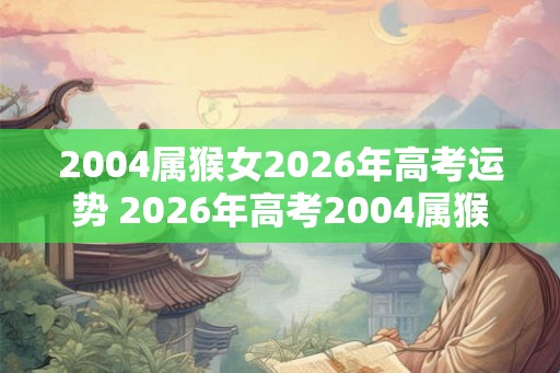 2004属猴女2026年高考运势 2026年高考2004属猴女运势如何