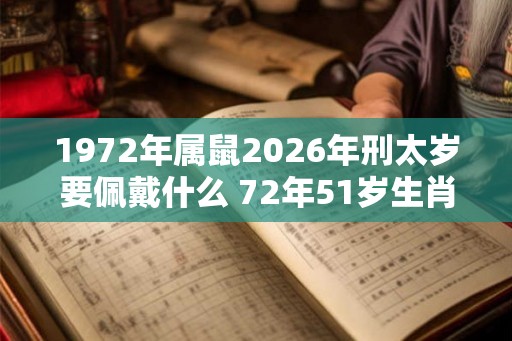 1972年属鼠2026年刑太岁要佩戴什么 72年51岁生肖鼠犯太岁怎么化解