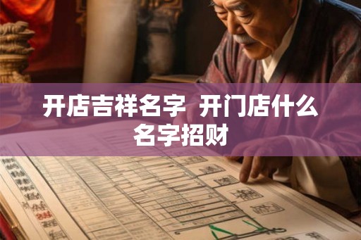 开店吉祥名字  开门店什么名字招财