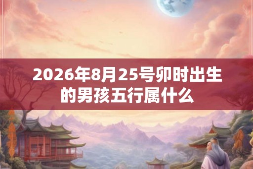 2026年8月25号卯时出生的男孩五行属什么