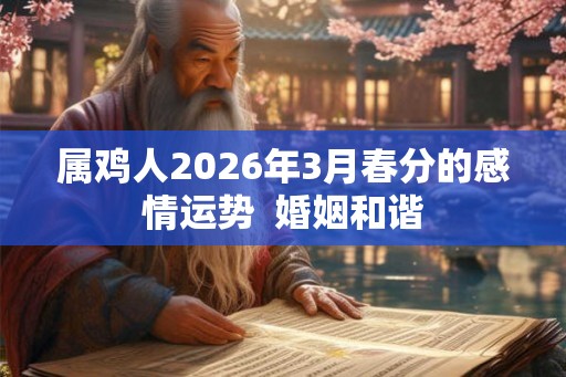 属鸡人2026年3月春分的感情运势  婚姻和谐