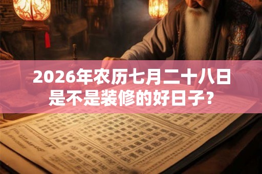 2026年农历七月二十八日是不是装修的好日子？