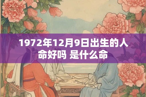 1972年12月9日出生的人命好吗 是什么命