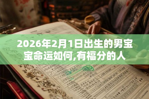 2026年2月1日出生的男宝宝命运如何,有福分的人