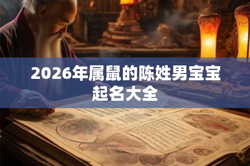 2026年属鼠的陈姓男宝宝起名大全