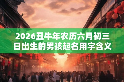 2026丑牛年农历六月初三日出生的男孩起名用字含义大全