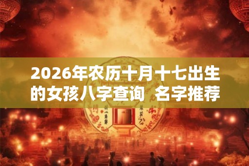 2026年农历十月十七出生的女孩八字查询  名字推荐