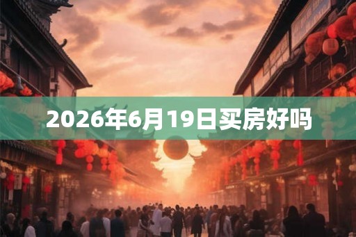 2026年6月19日买房好吗