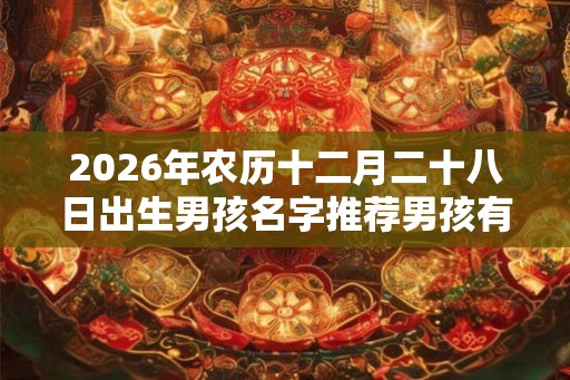 2026年农历十二月二十八日出生男孩名字推荐男孩有寓意起名