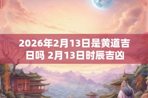 2026年2月13日是黄道吉日吗 2月13日时辰吉凶