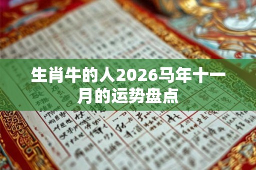 生肖牛的人2026马年十一月的运势盘点