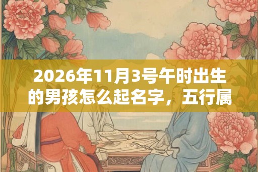 2026年11月3号午时出生的男孩怎么起名字，五行属什么