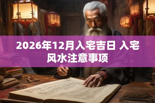 2026年12月入宅吉日 入宅风水注意事项 2026年12月入宅吉日 入宅风水注意事项