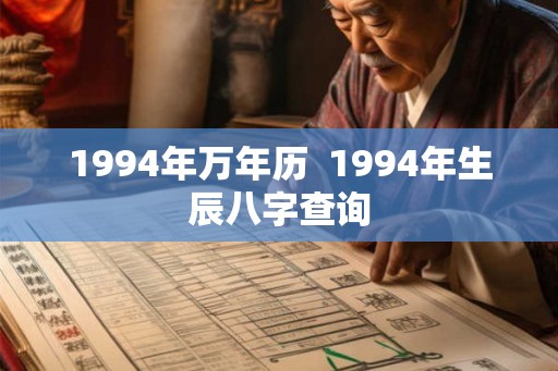 1994年万年历  1994年生辰八字查询