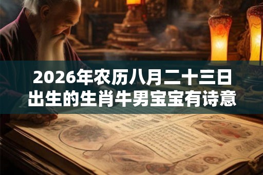 2026年农历八月二十三日出生的生肖牛男宝宝有诗意的好名字大全