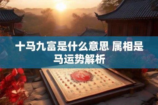 十马九富是什么意思 属相是马运势解析