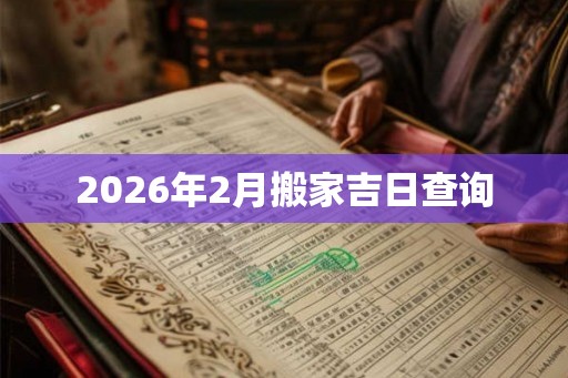 2026年2月搬家吉日查询