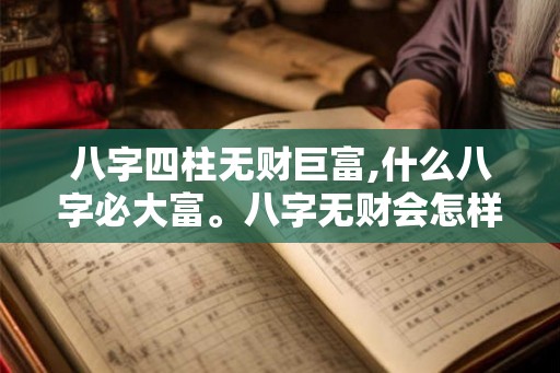 八字四柱无财巨富,什么八字必大富。八字无财会怎样