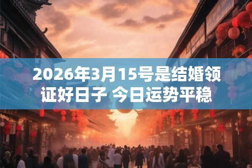 2026年3月15号是结婚领证好日子 今日运势平稳