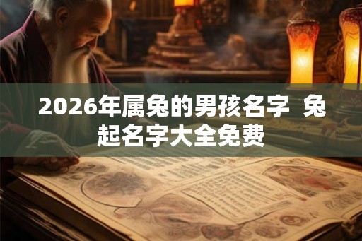 2026年属兔的男孩名字  兔起名字大全免费