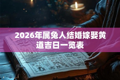 2026年属兔人结婚嫁娶黄道吉日一览表