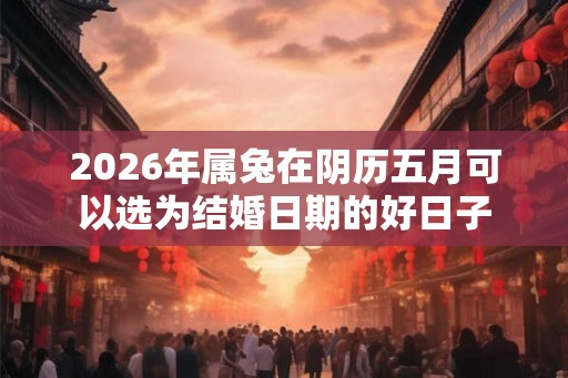 2026年属兔在阴历五月可以选为结婚日期的好日子