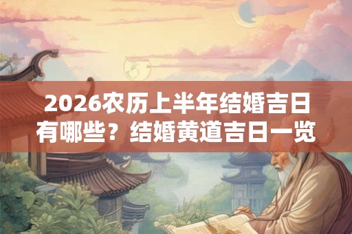 2026农历上半年结婚吉日有哪些?结婚黄道吉日一览表 2026农历上半年结婚吉日有哪些?结婚黄道吉日一览表