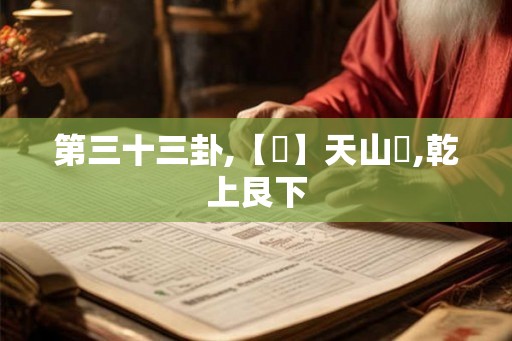 第三十三卦,【遯】天山遯,乾上艮下