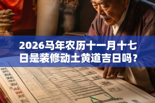 2026马年农历十一月十七日是装修动土黄道吉日吗？