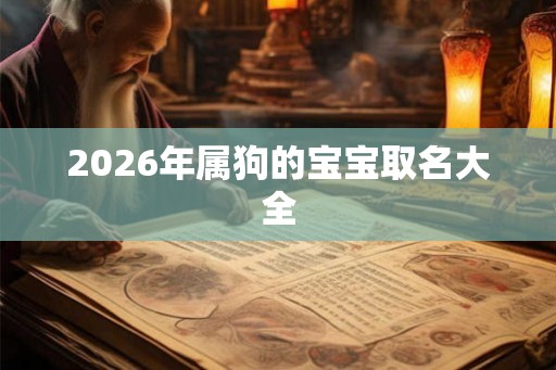 2026年属狗的宝宝取名大全
