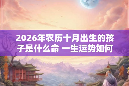 2026年农历十月出生的孩子是什么命 一生运势如何 2026年农历十月出生的孩子是什么命 一生运势如何