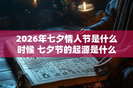 2026年七夕情人节是什么时候 七夕节的起源是什么