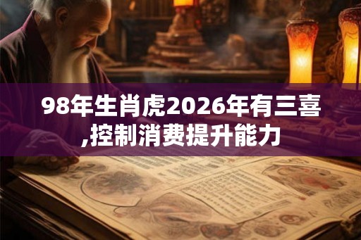 98年生肖虎2026年有三喜,控制消费提升能力