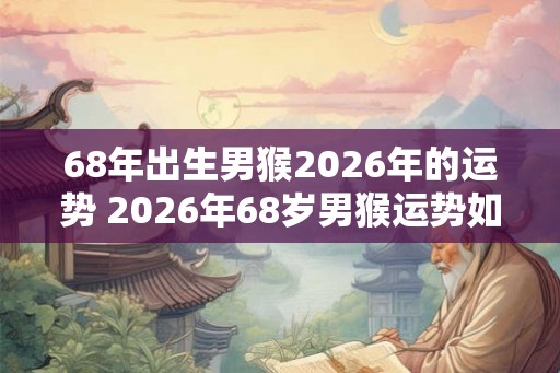 68年出生男猴2026年的运势 2026年68岁男猴运势如何