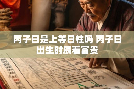 丙子日是上等日柱吗 丙子日出生时辰看富贵