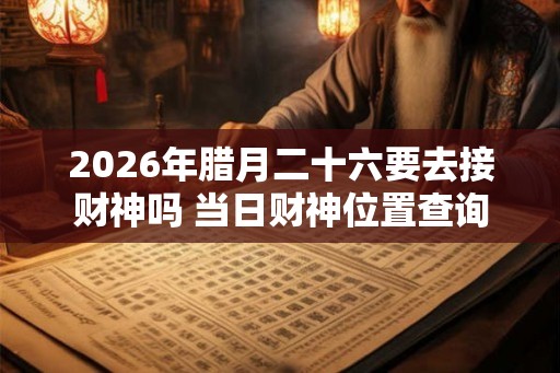 2026年腊月二十六要去接财神吗 当日财神位置查询