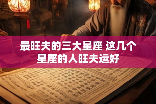 最旺夫的三大星座 这几个星座的人旺夫运好
