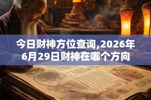 今日财神方位查询,2026年6月29日财神在哪个方向