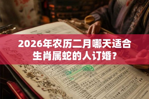 2026年农历二月哪天适合生肖属蛇的人订婚？